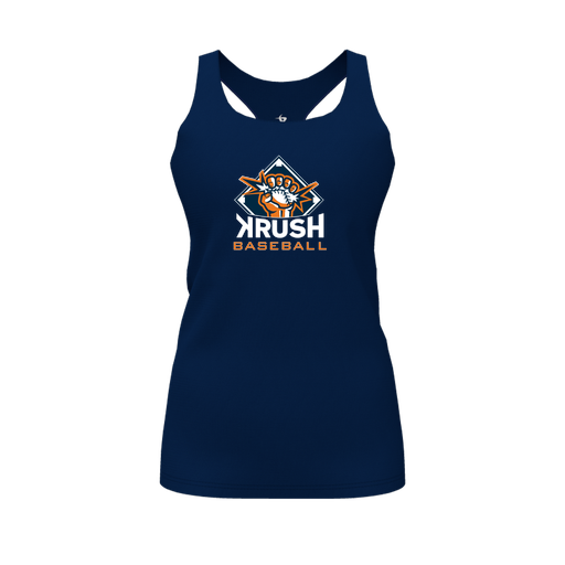 [CUS-DFW-RCBK-PER-NVY-FYS-LOGO1] Racerback Tank Top (Female Youth S, Navy, Logo 1)