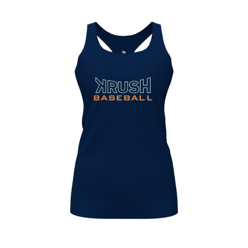 [CUS-DFW-RCBK-PER-NVY-FYS-LOGO2] Racerback Tank Top (Female Youth S, Navy, Logo 2)