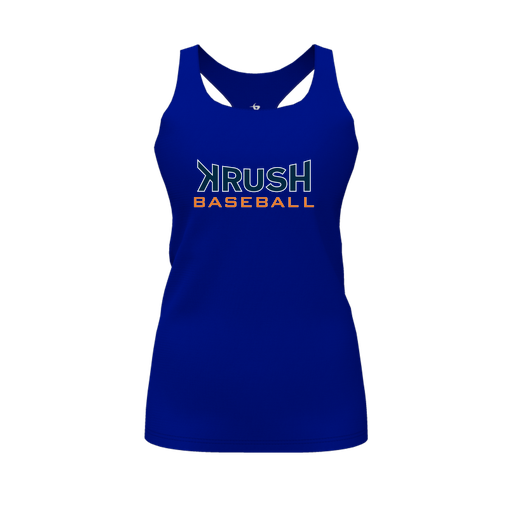 [CUS-DFW-RCBK-PER-RYL-FYS-LOGO2] Racerback Tank Top (Female Youth S, Royal, Logo 2)