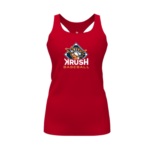 [CUS-DFW-RCBK-PER-RED-FYS-LOGO1] Racerback Tank Top (Female Youth S, Red, Logo 1)