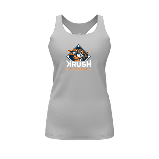 [CUS-DFW-RCBK-PER-GRY-FYS-LOGO1] Racerback Tank Top (Female Youth S, Gray, Logo 1)