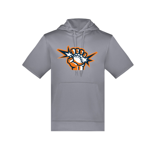 [6871.059.S-LOGO3] Men's Dri Fit Short Sleeve Hoodie (Adult S, Gray, Logo 3)