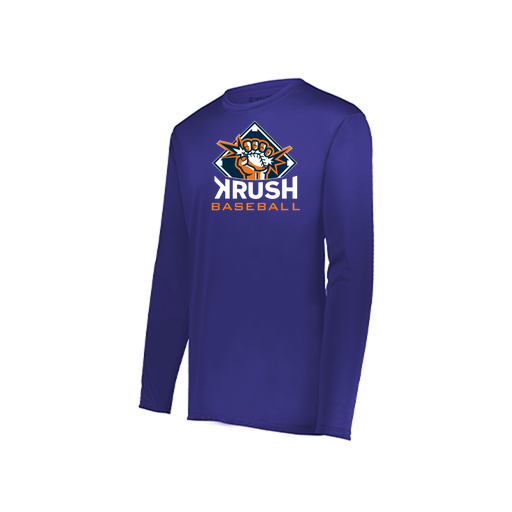 [222823.747.S-LOGO1] Youth LS Smooth Sport Shirt (Youth S, Purple, Logo 1)