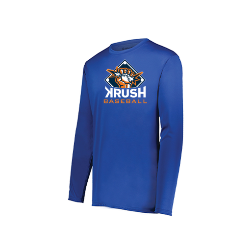 [222823.060.S-LOGO1] Youth LS Smooth Sport Shirt (Youth S, Royal, Logo 1)