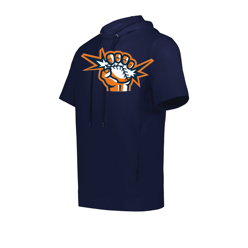 [222605.065.S-LOGO3] YOUTH VENTURA SOFT KNIT SHORT SLEEVE HOODIE (Youth S, Navy, Logo 3)