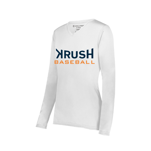 [222824.005.S-LOGO2] Ladies LS Smooth Sport Shirt (Female Adult S, White, Logo 2)